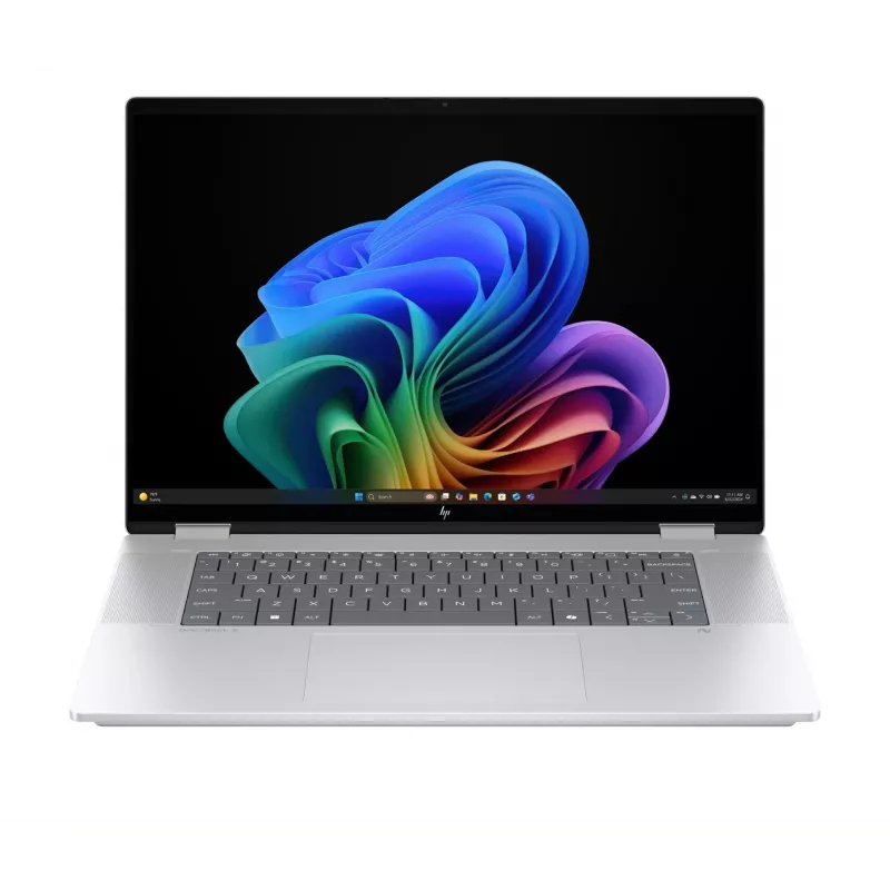 2-in-1 HP OmniBook X Flip NG AI 16-as0003nw klēpjdators, 16 collu 3K OLED skārienekrāns, 32 GB RAM, 1 TB SSD, Windows 11 Home, Ultra 7 258V, Glacier Silver