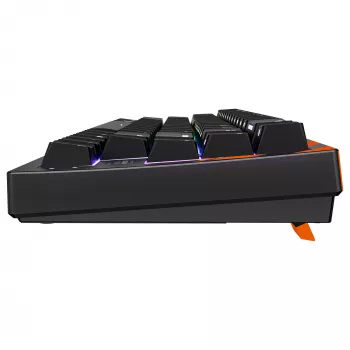 Mehāniska spēļu tastatūra Cherry K5 PRO TMR COMPACT — 65% AZERTY, USB vadu pieslēgums, RGB apgaismojums, melna/oranža