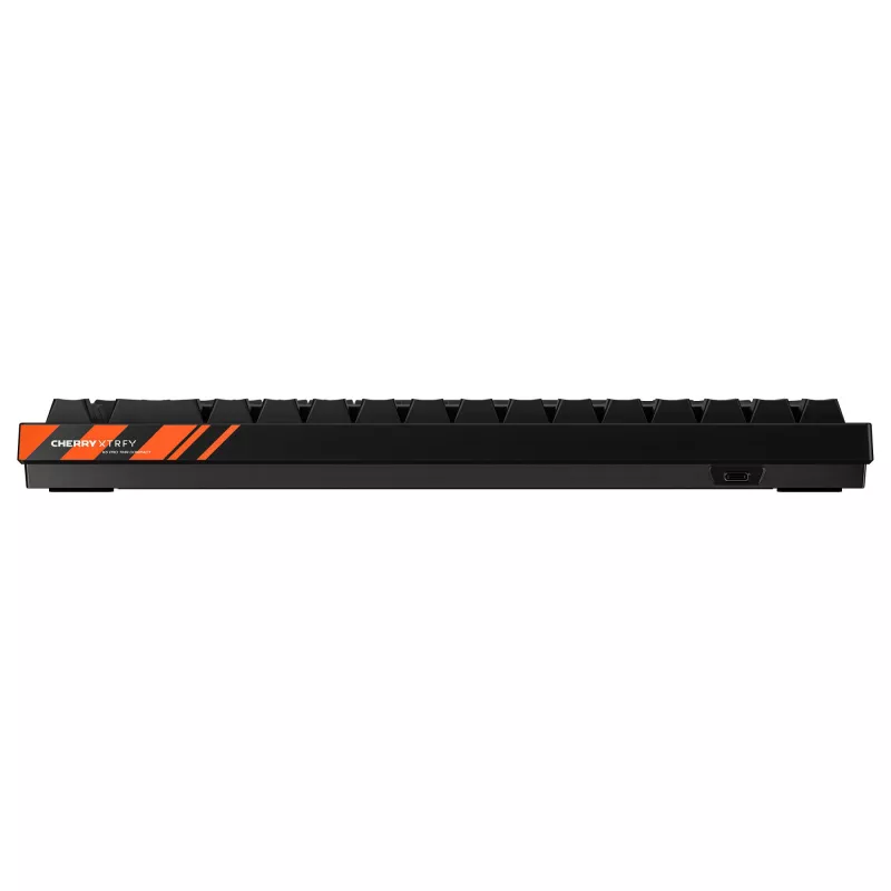 Mehāniska spēļu tastatūra Cherry K5 PRO TMR COMPACT — 65% AZERTY, USB vadu pieslēgums, RGB apgaismojums, melna/oranža