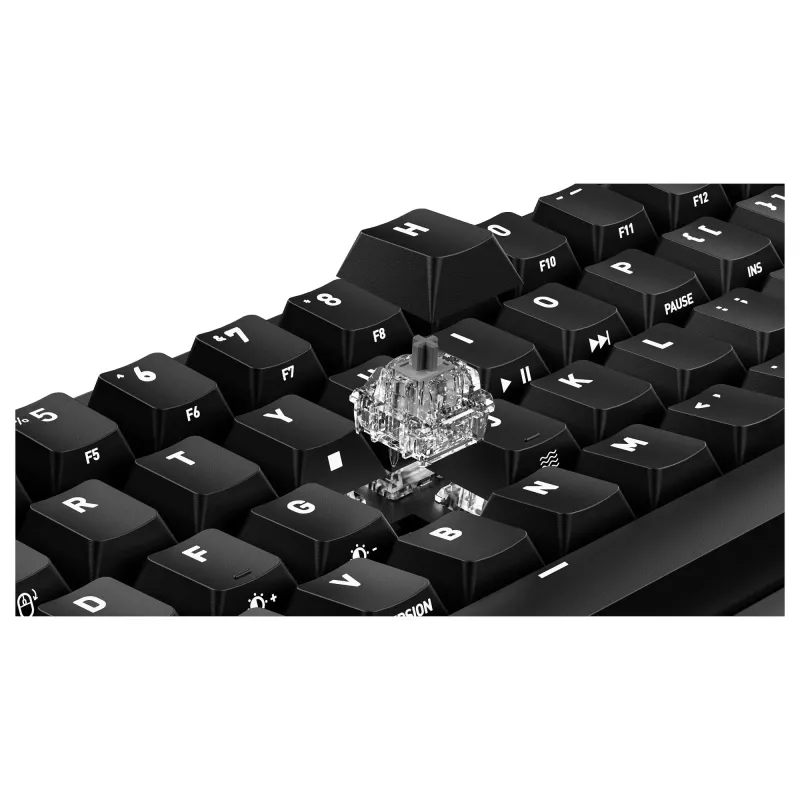 Mehāniska spēļu tastatūra Cherry K5 PRO TMR COMPACT — 65% AZERTY, USB vadu pieslēgums, RGB apgaismojums, melna/oranža