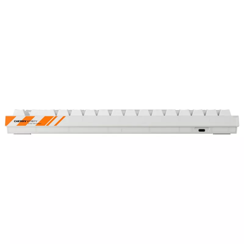 Mehāniskā spēļu tastatūra Cherry K5 Pro TMR Compact — 65% QWERTY USB vadu, RGB, magnētiskais slēdzis, oranža/balta