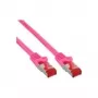 komutācijas kabelis InLine Cat6 S/FTP PiMF 250MHz RJ45–RJ45 PVC rozā 1.5m