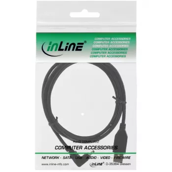 InLine USB 2.0 kabelis, USB A vīriešu uz Mini-USB B vīriešu, 90° uz augšu leņķotie savienotāji, 1,5 m, melns