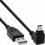 InLine USB 2.0 kabelis, USB A vīriešu uz Mini-USB B vīriešu, 90° uz augšu leņķotie savienotāji, 1,5 m, melns