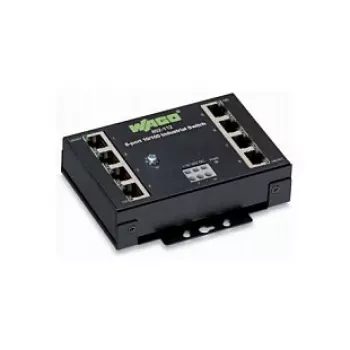 Tīkla slēdzis Wago 852-112 — 8 portu Fast Ethernet (10/100), RJ-45, pilns duplekss, 2000 MAC ierakstu