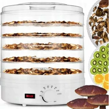 Extralink Home lielais pārtikas žāvētājs sēnēm, augļiem, dārzeņiem un garšaugiem jaudīgs Pro 500W + 5 paplātes 27cm balts