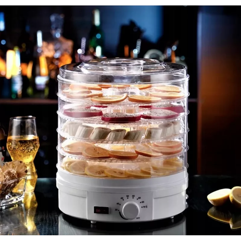 Extralink Home lielais pārtikas žāvētājs sēnēm, augļiem, dārzeņiem un garšaugiem jaudīgs Pro 500W + 5 paplātes 27cm balts
