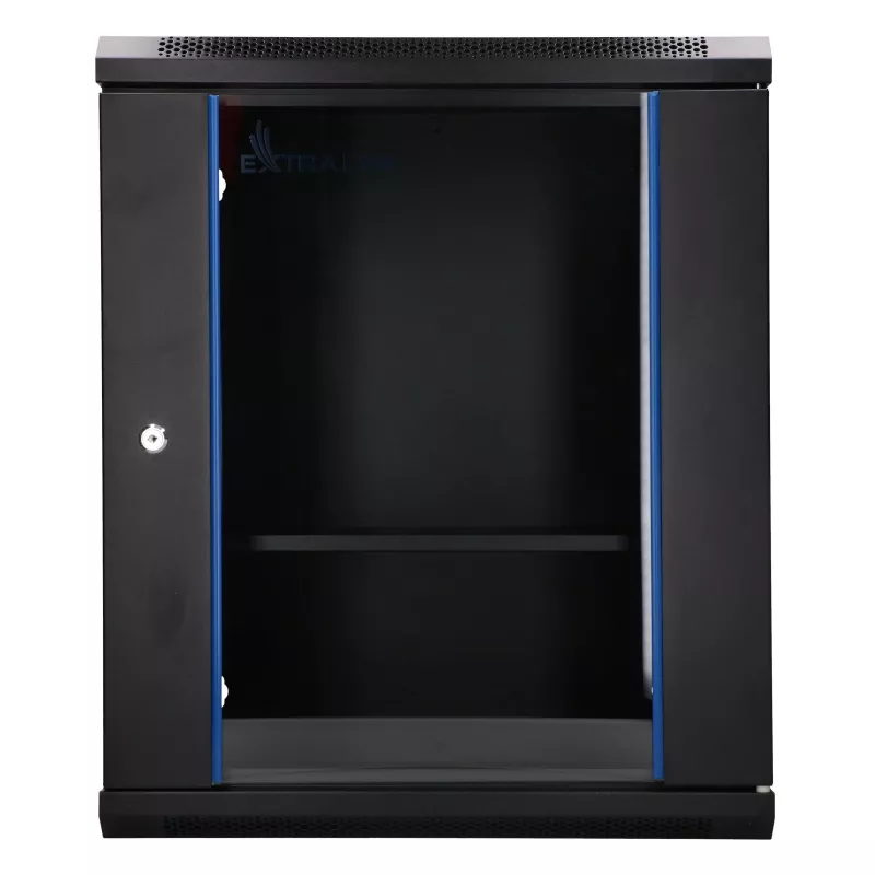 Extralink Lite 12U 530X400 WALL-MOUNTED Rackmount Cabinet Melns ar Shelf