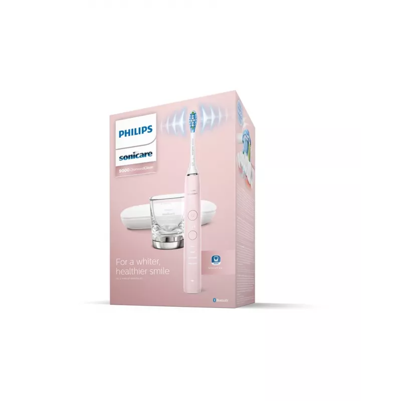 Elektriskā soniskā zobu suka Philips DiamondClean 9000 HX9911/29 — pieaugušajiem, iebūvēts Li‑Ion akumulators, Soft & Normal režīmi, rozā