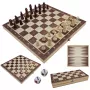 Extralink Toys Drewniane Szachy 3W1 Warcaby + SZACHY+ Tryktrak