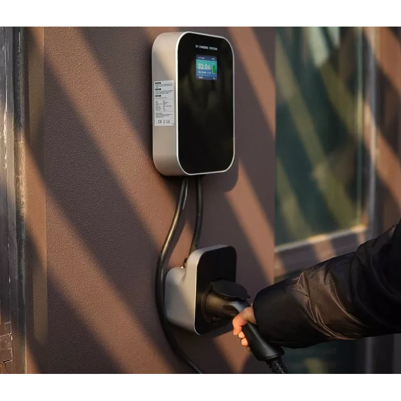 Extralink BS20-BA-22kW-APP A tipa 32A 22kW elektroauto lādētājs, 3 fāzes, LCD ekrāns, lietotne, 6,1 m