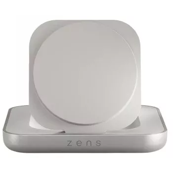 Bezvadu magnētiskais naktsgaldiņa lādētājs Zens ZESC20W/00 — balts, ar MagSafe saderīga 15 W bezvadu uzlāde