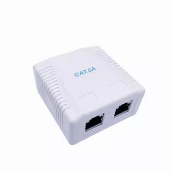 Pie sienas stiprināms ekranēts tīkla kontaktligzda GEMBIRD Gniazdo natynkowe 2×RJ45 Cat6A FTP