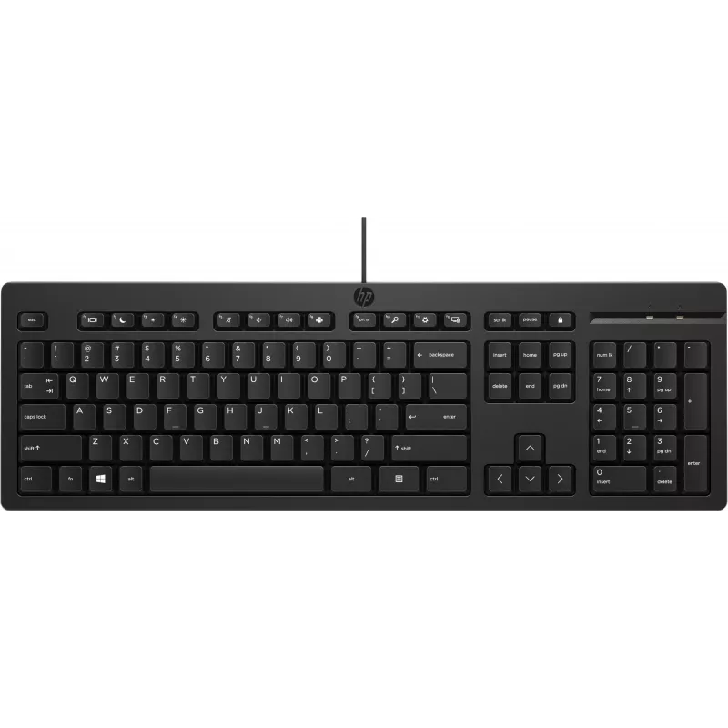 HP 125 vadu tastatūra, pilna izmēra USB membrānas tipa, melna