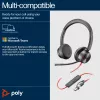 HP Poly Melnswire 8225 USB-C austiņas, vadu, Birojs/Zvanu centrs, 185 g, Austiņas, Melns