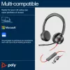 HP Poly Melnswire 8225 USB-C austiņas, vadu, Birojs/Zvanu centrs, 185 g, Austiņas, Melns