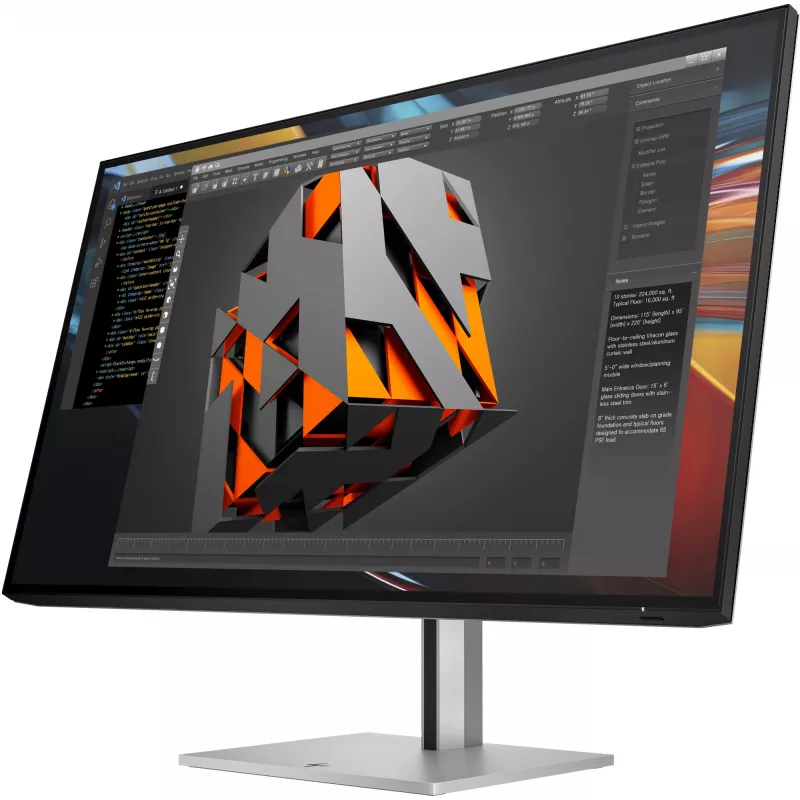 HP Series 7 Pro 31,5 collu 4K Thunderbolt 4 monitors - 732pk, 80 cm (31,5 collas), 3840 x 2160 pikseļi, 4K Ultra HD, LCD, 5 ms, melns, sudraba