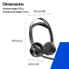 HP Poly Voyager Focus 2-M USB-C-C austiņas USB-C/A adapteris Poly+ 3 gadi