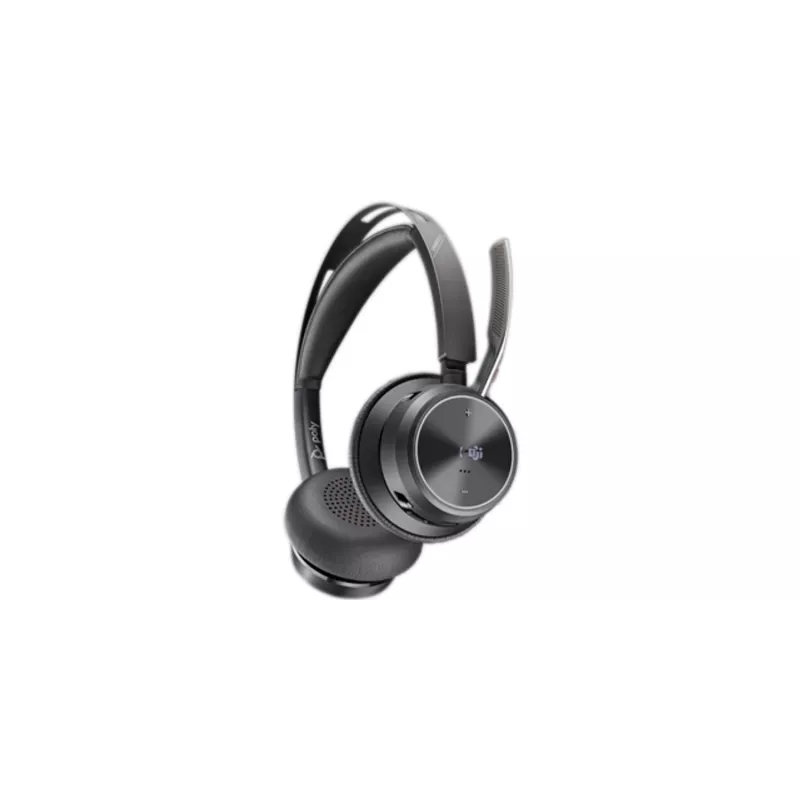 HP Poly Voyager Focus 2-M USB-C-C austiņas USB-C/A adapteris uzlādes statīvs Poly+ 3 gadi