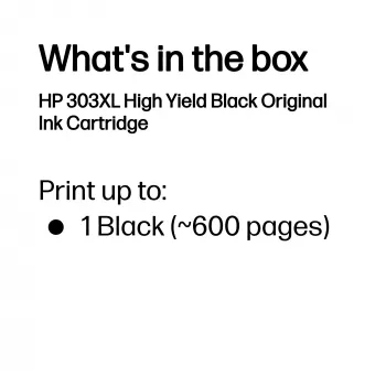 HP 303XL augstas ietilpības melns oriģinālais tintes kārtridžs