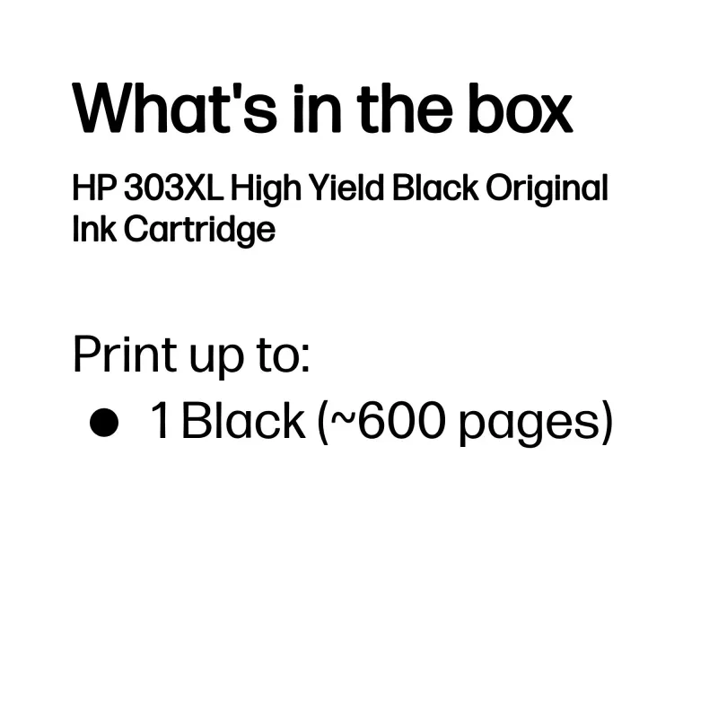 HP 303XL augstas ietilpības melns oriģinālais tintes kārtridžs