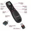 Verbatim Keynote bezvadu prezentētājs ar LCD displeju, RF, USB, 30 m, melns