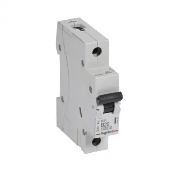 Strāvas slēdzis Legrand 419137 B20A 1P 6kA — B20A vienpola miniatūrs strāvas slēdzis, 6 kA atslēgšanas jauda