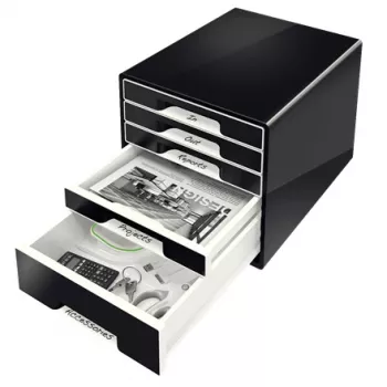 Leitz Desk Cube 5-drawer, 5 drawer(s), Plastic, Melns, 1 gab., 270 mm, 287 mm