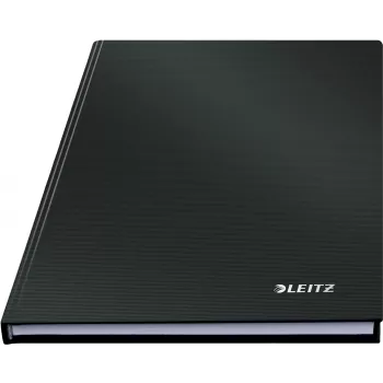 Leitz piezīmju grāmatiņa cietos vākos Solid, A5, līnijās, 90 grami, 80 loksnes, vienkrāsaina, melna, A5, 80 loksnes, spīdīga, 80 g/m²