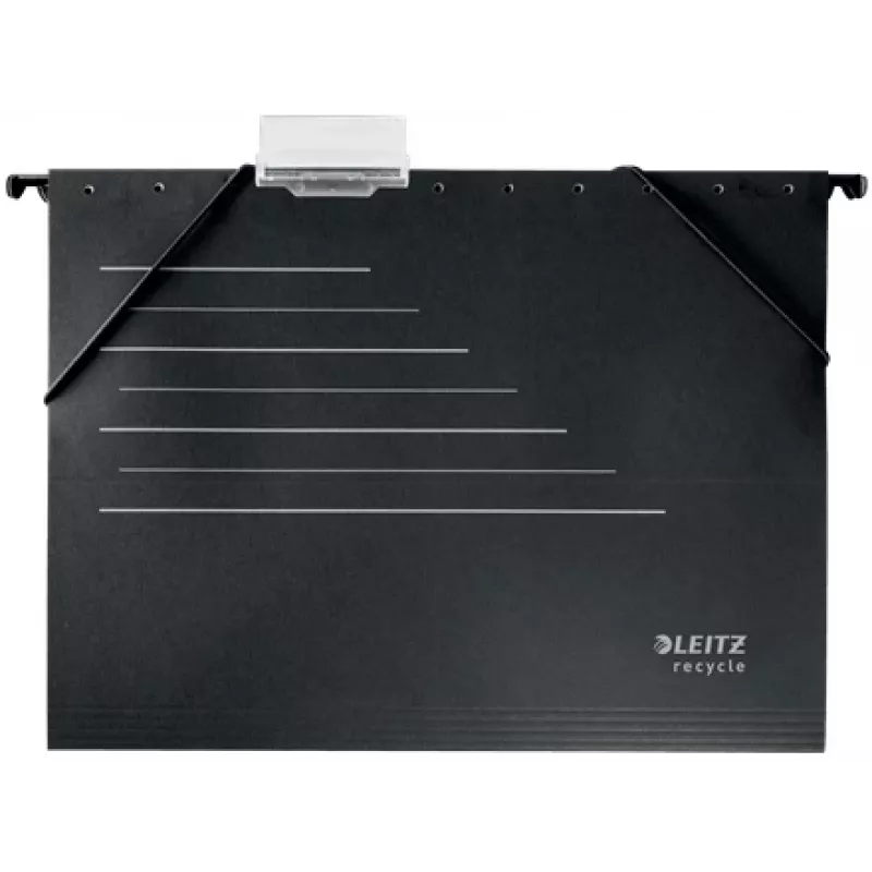 Leitz Alpha® Recycle kartona iekaramā mape, A4, melna, kartons, 80 g/m², 150 lapas, 348 mm