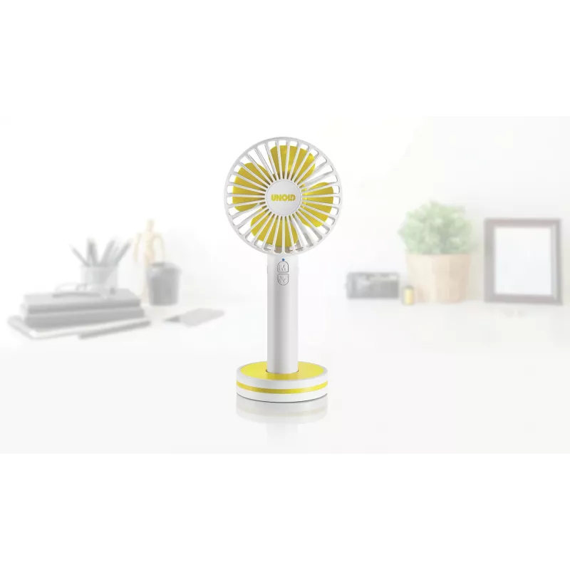 Unold Breezy 86610 rokas ventilators, balts/dzeltens