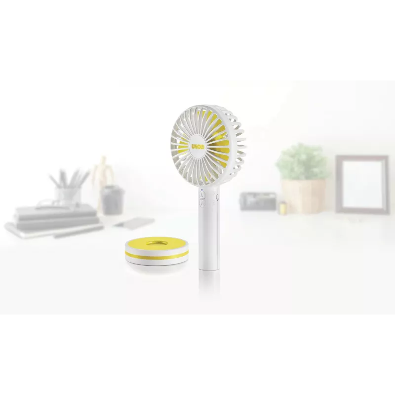 Unold Breezy 86610 rokas ventilators, balts/dzeltens