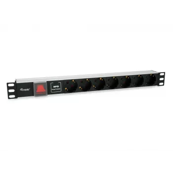 Equip 7 kontaktu Vācijas tipa elektrosadalītājs ar pārsprieguma aizsardzību un slēdzi