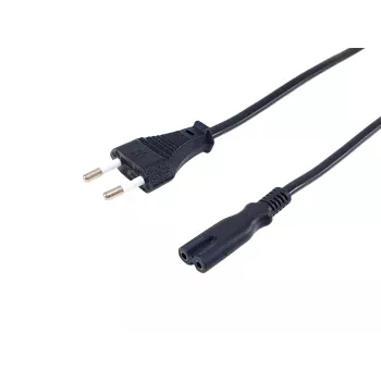 Equip augstas kvalitātes strāvas vads, C7 līdz 2 kontaktu Euro, 3,0 m, 3 m, 2 kontaktu, C7 savienotājs, H03VVH2-F, 250 V, 2,5 A