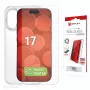 Aizsargstikls un maciņš e.v.i. Displex Apple iPhone 17, rūdīts stikls, caurspīdīgs, sausā uzklāšana, izturīgs pret skrāpējumiem