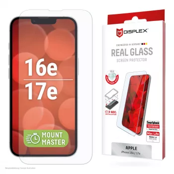 Rūdīta stikla ekrāna aizsargs e.v.i. Displex (10H) Apple iPhone 16e/17e — izturīgs pret skrāpējumiem, netīrumiem un triecieniem, caurspīdīgs