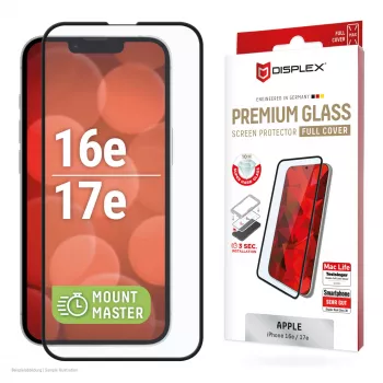 Rūdīta stikla ekrāna aizsargs e.v.i. Displex Premium (Full vāciņš, 10H) priekš Apple iPhone 16e/17e