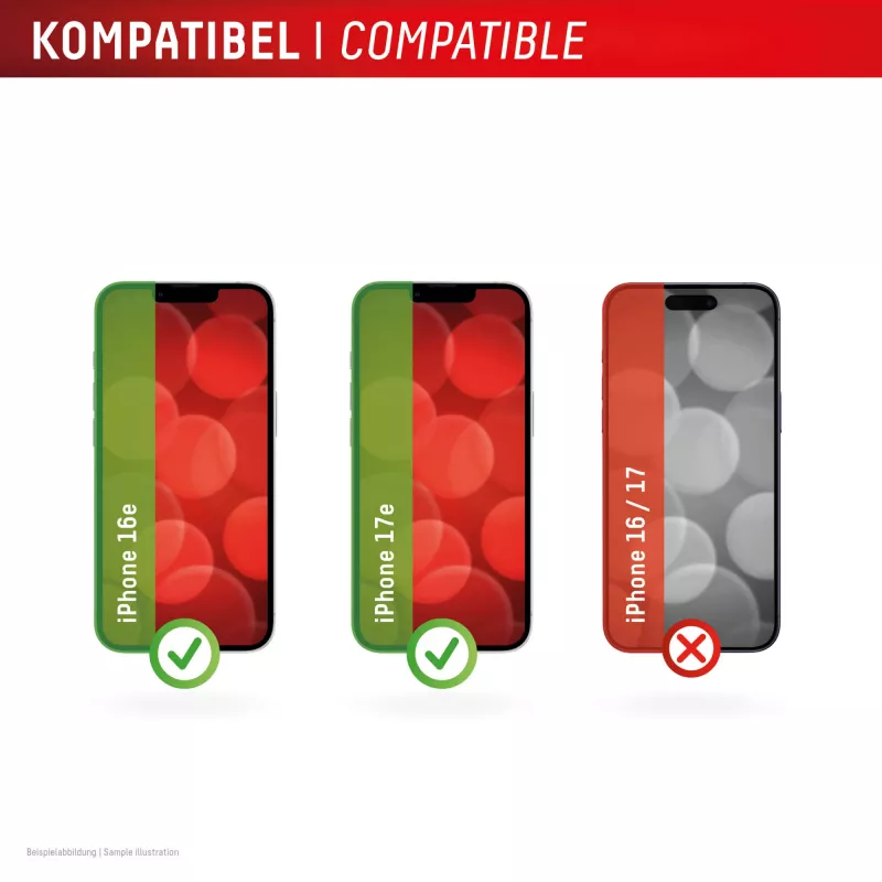 Rūdīta stikla ekrāna aizsargs e.v.i. Displex Premium (Full vāciņš, 10H) priekš Apple iPhone 16e/17e