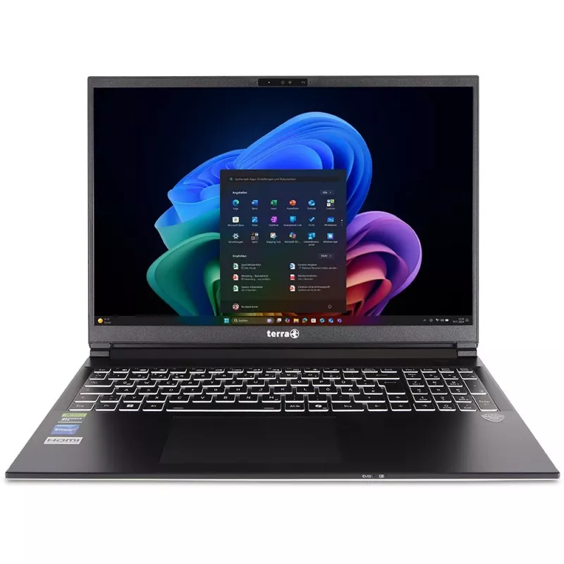 TERRA MOBILE GAMER ELITE 3A Copilot+ PC AMD Ryzen™ AI 7 350 klēpjdators 40.6 cm (16 collas) WQXGA 32 GB DDR5-SDRAM 1 TB SSD NVIDIA GeForce RTX 5060 Wi-Fi 6E (802.11ax) Windows 11 Home vācu valoda Sudraba krāsa