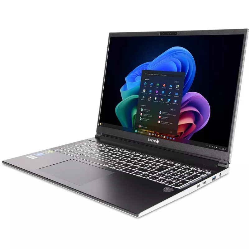 TERRA MOBILE GAMER ELITE 3A Copilot+ PC AMD Ryzen™ AI 7 350 klēpjdators 40.6 cm (16 collas) WQXGA 32 GB DDR5-SDRAM 1 TB SSD NVIDIA GeForce RTX 5060 Wi-Fi 6E (802.11ax) Windows 11 Home vācu valoda Sudraba krāsa