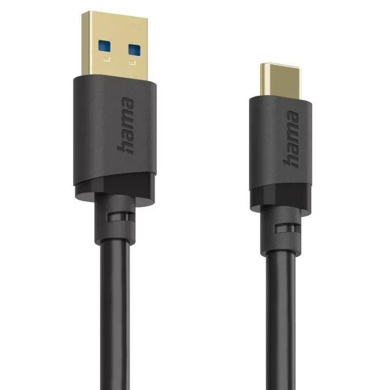 Hama 00202006 USB kabelis USB 3.2 Gen 1 (3.1 Gen 1) 1,5 m USB A USB C 5 Gbit/s Melns