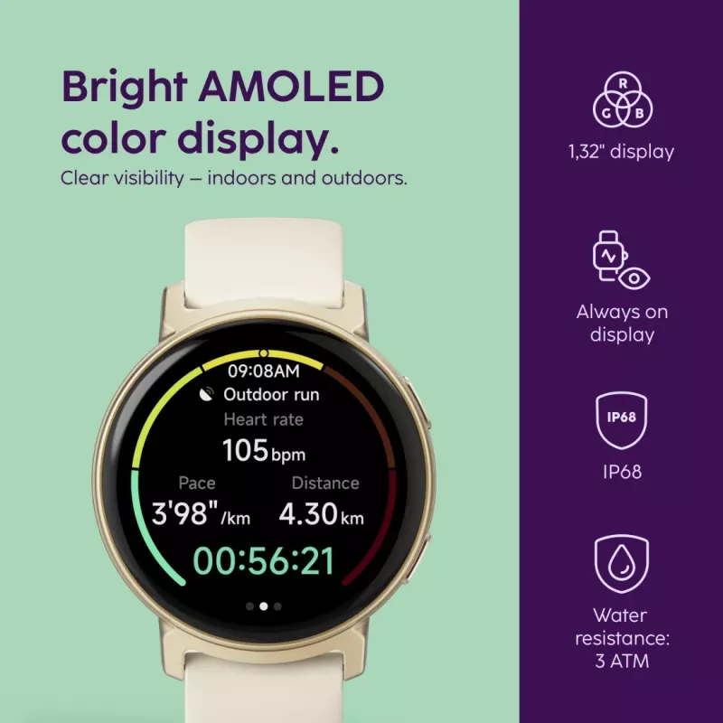 Hama Arion 3,35 cm (1,32 collas) AMOLED 43 mm digitāls 466 x 466 pikseļi skārienjūtīgs zelts GPS (satelīta)