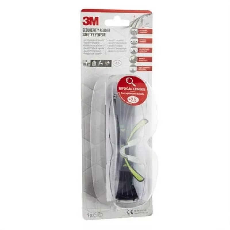 3M SF425C1 Aizsargbrilles Plastmasas Melna, Zaļa