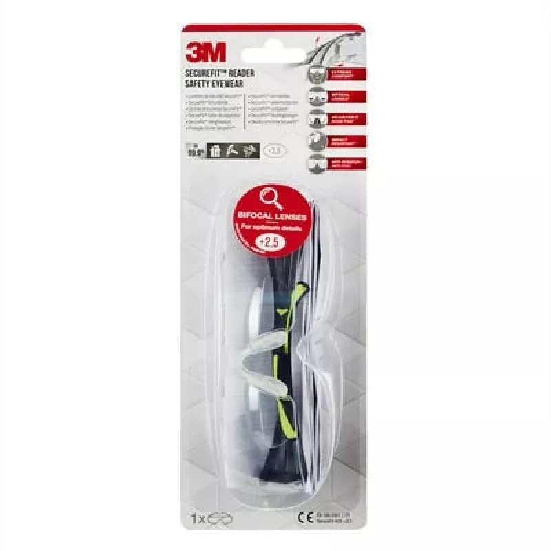 3M SF425C1 Aizsargbrilles Plastmasas Melna, Zaļa
