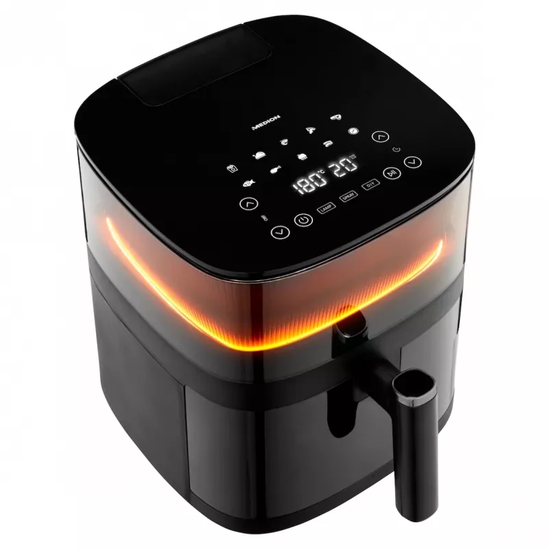 MEDION LIFE X10 XL Single 5 L 1500 W Karstā gaisa friteris Melns