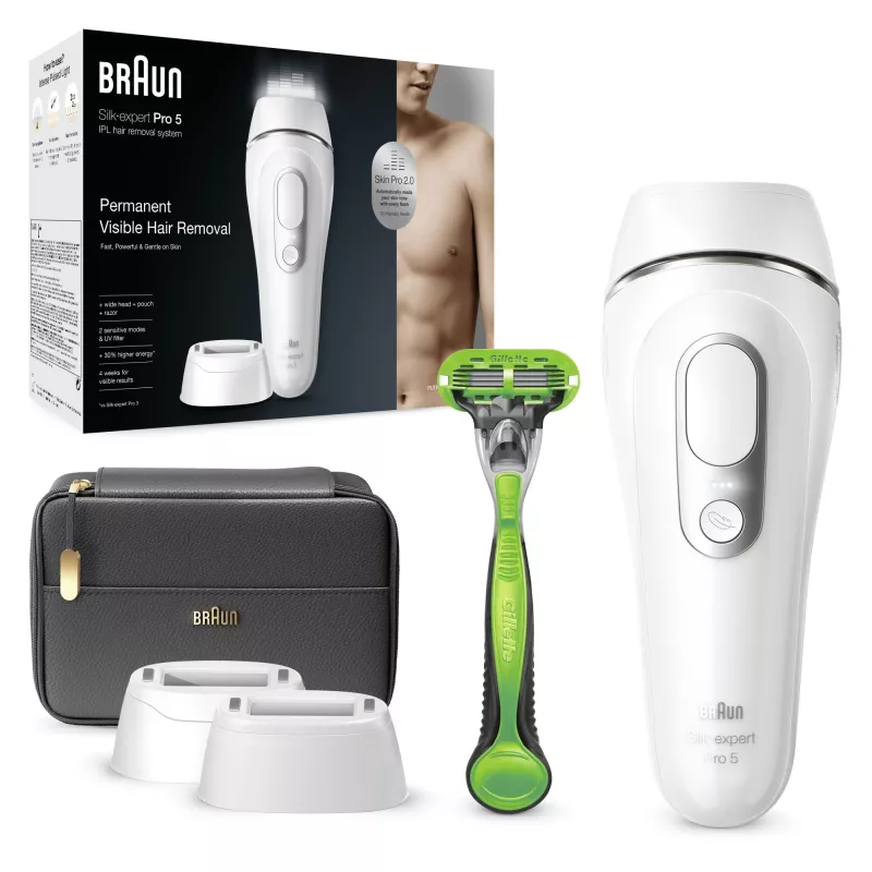 Braun Silk-expert Pro Silk·expert Pro 5 PL5145 Intensīvi impulsēta gaisma (IPL) Sudraba, Balta