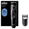 Braun BeardTrimmer 3 Beard Trm 3 BT3400, mazgājams, ar bateriju, melns