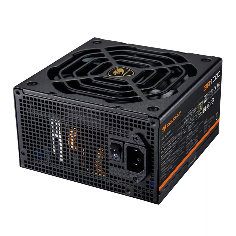 Barošanas bloks COUGAR GR 1000W ATX3.1 PCIE 5.1 80 PLUS Gold, 1000 W, 20+4 kontaktu ATX, 120 mm ventilators