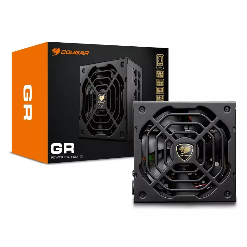 Barošanas bloks COUGAR GR 1000W ATX3.1 PCIE 5.1 80 PLUS Gold, 1000 W, 20+4 kontaktu ATX, 120 mm ventilators