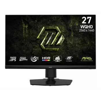 27 collu MSI MAG 272QPF E20 Rapid IPS monitors, 2560×1440 (WQHD), 0,5 ms, 200 Hz, LED, VESA, augstumā regulējams, melns